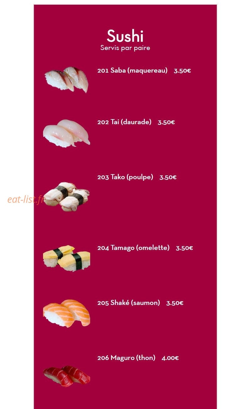 SushiBar — carte page 6