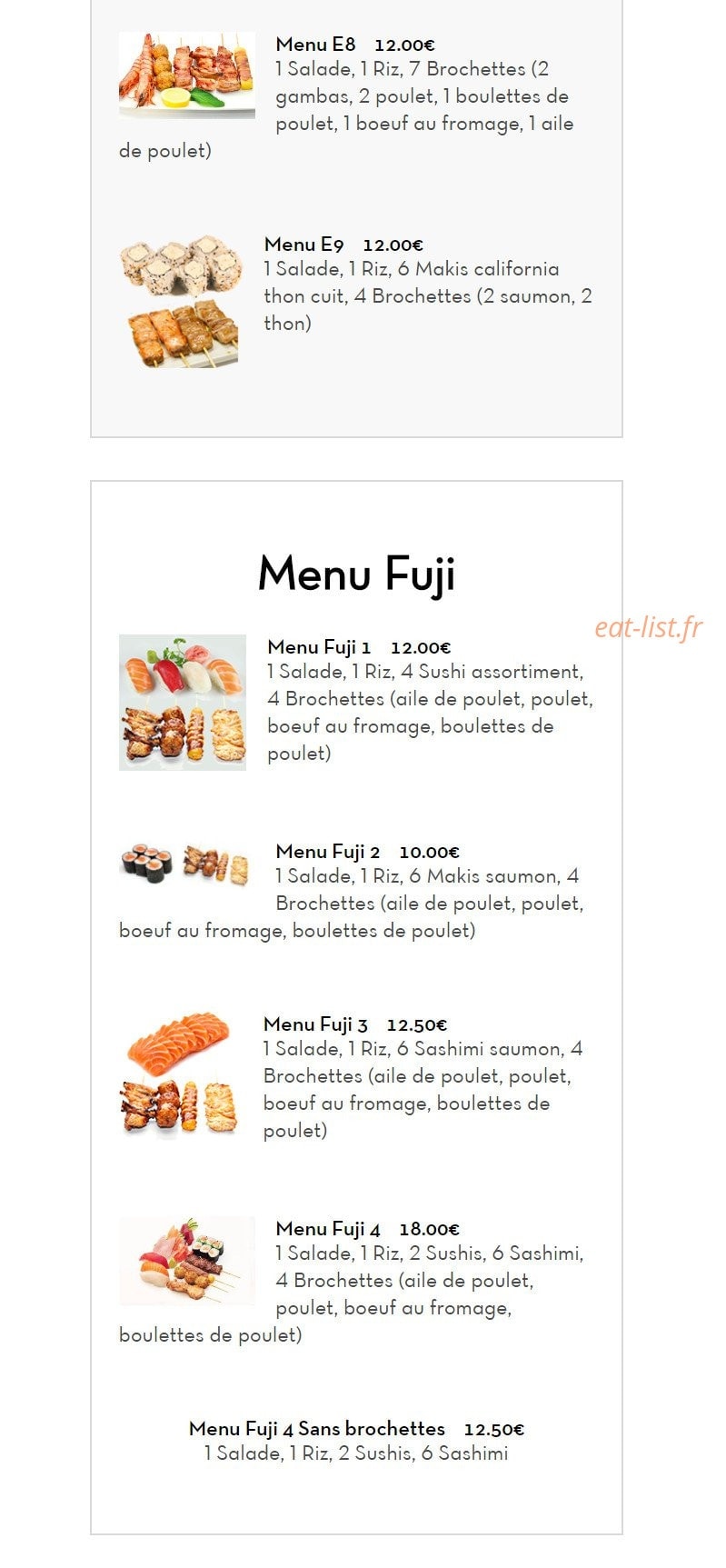 SushiBar — carte page 14