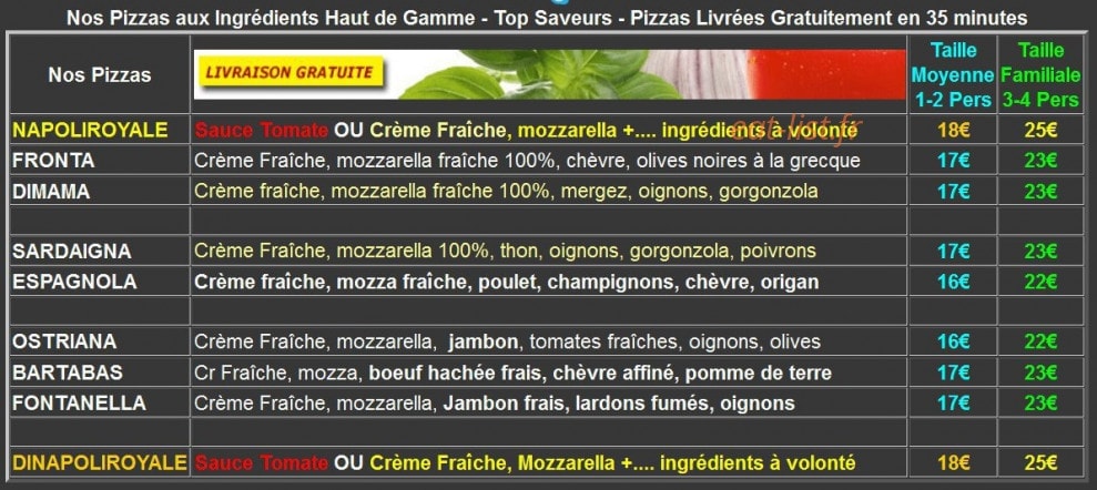Pizza ville d'avray — carte page 3