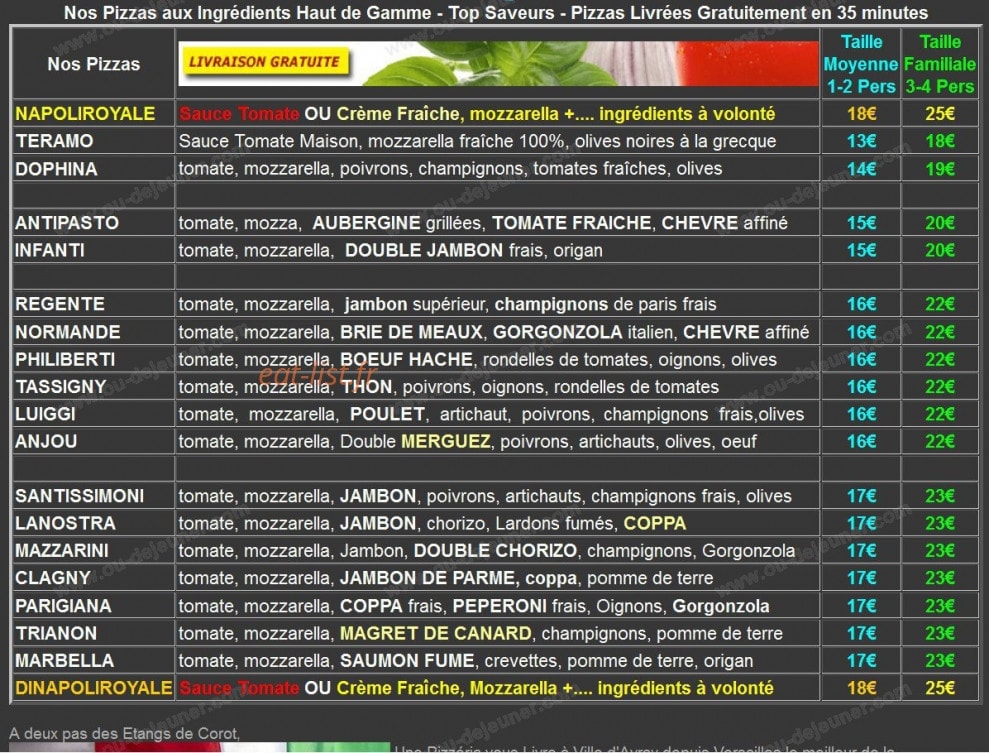Pizza ville d'avray — carte page 4