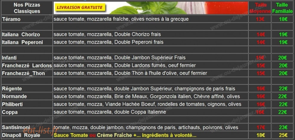 Pizza ville d'avray — carte page 1