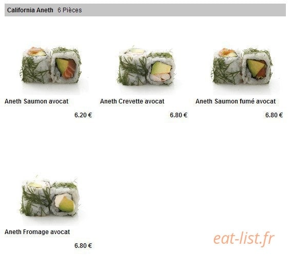 Sayuri sushi — carte page 8