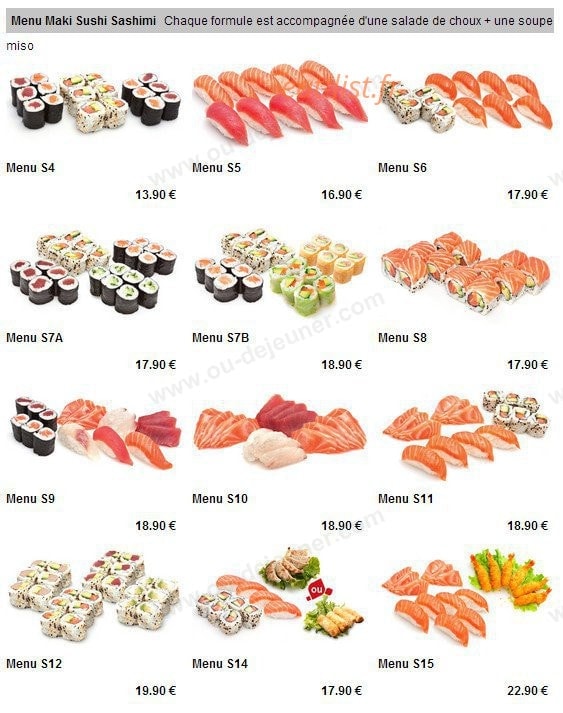 Sayuri sushi — carte page 19