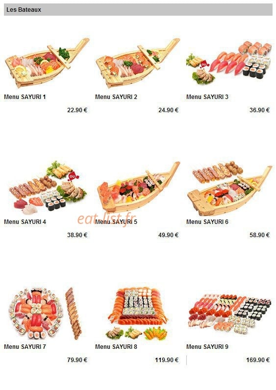 Sayuri sushi — carte page 20