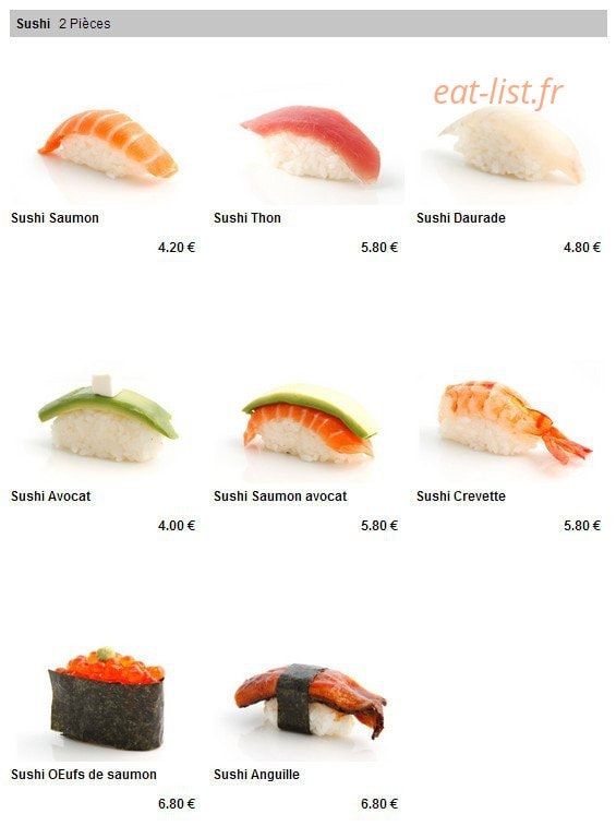 Sayuri sushi — carte page 4