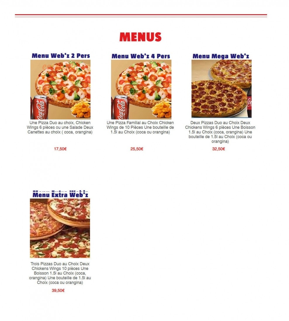 Web Pizza — carte page 4