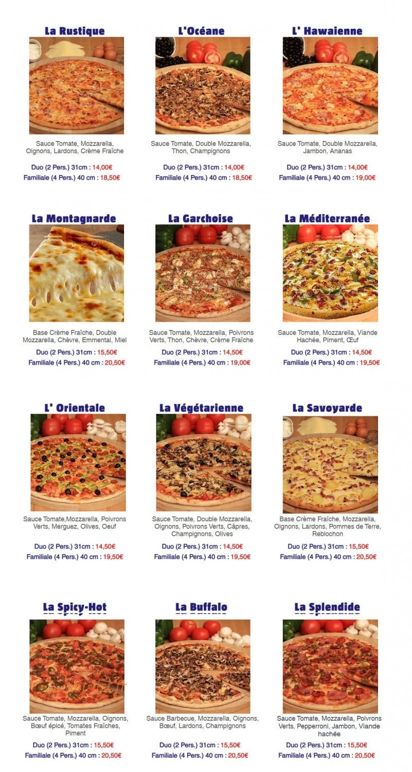 Web Pizza — carte page 2