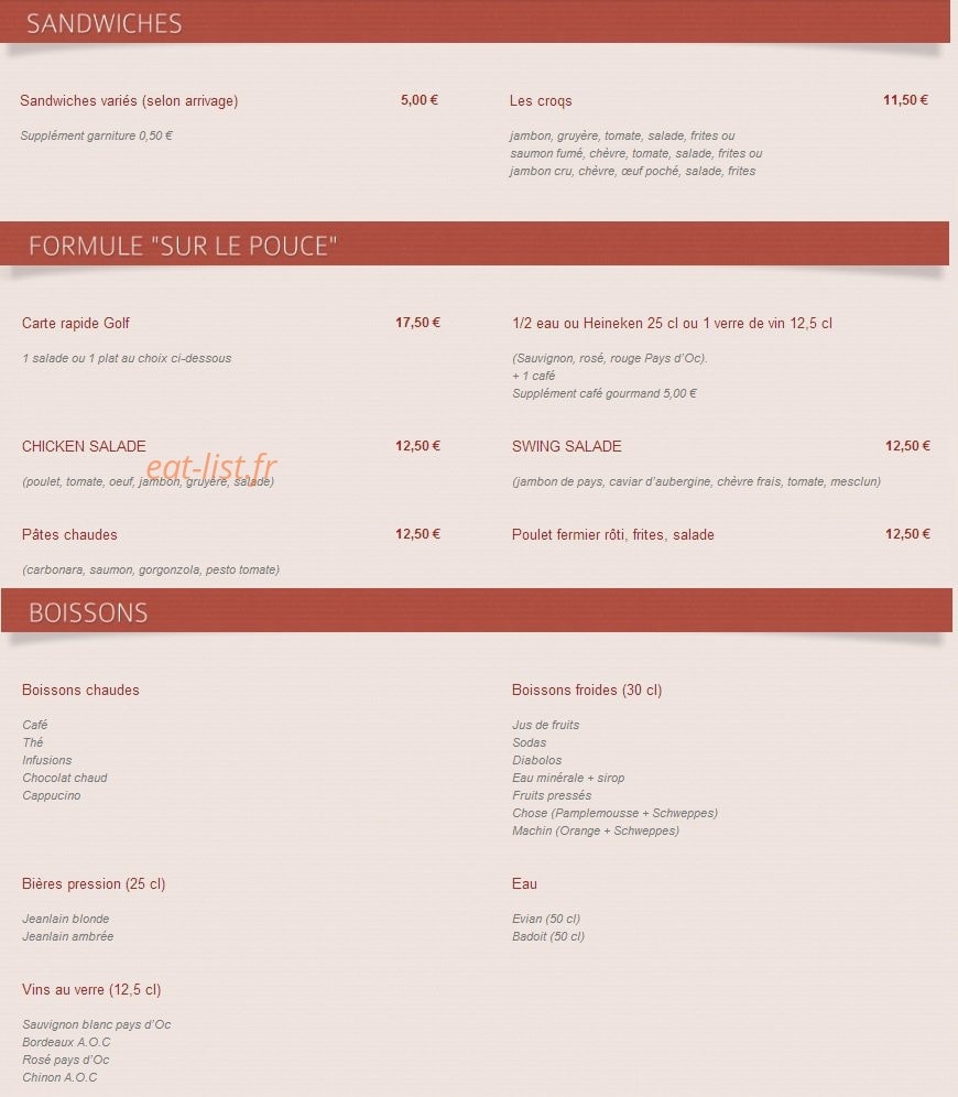 Le Swing — carte page 1