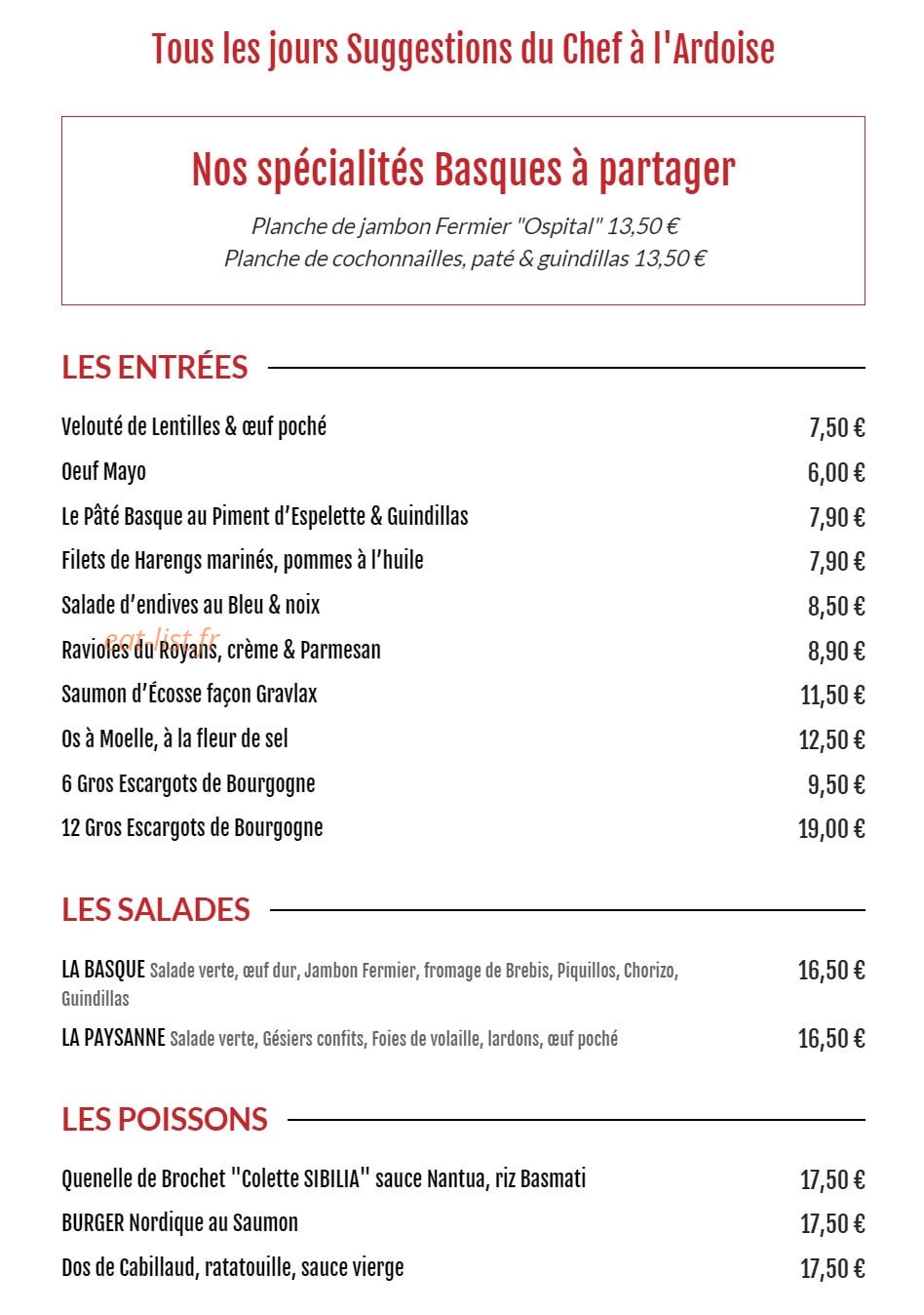 Les Coteaux de Chablis — carte page 1
