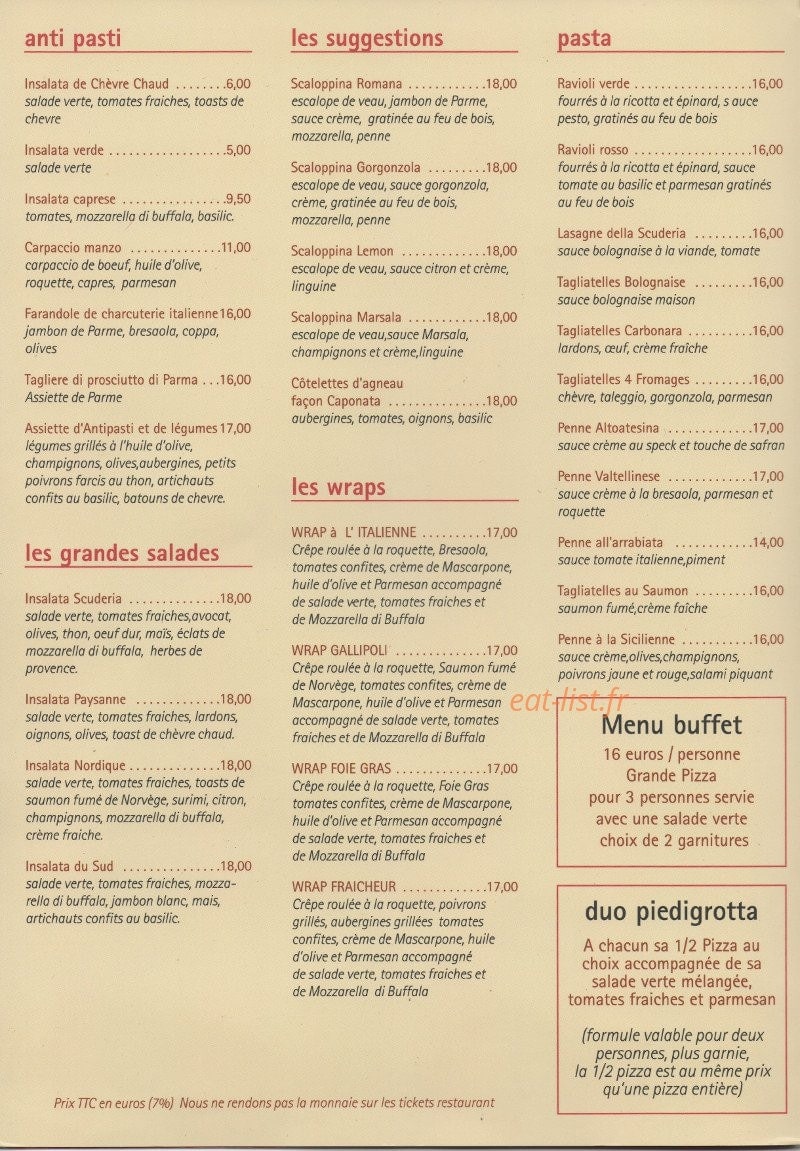 La Scuderia — carte page 3