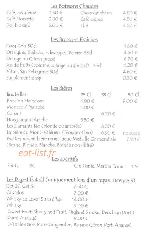 Au Verre sifflé — carte page 4