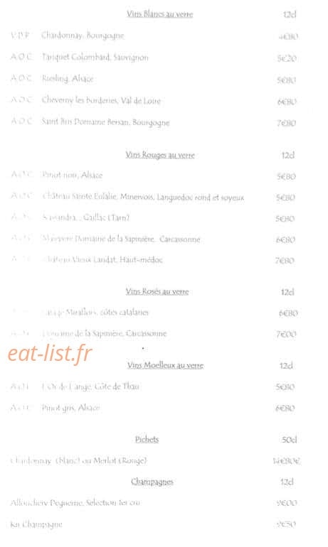 Au Verre sifflé — carte page 3