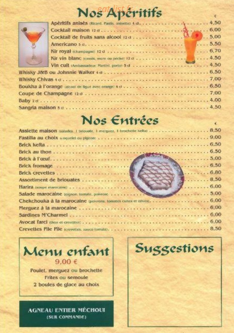 Auberge de souss — carte page 2
