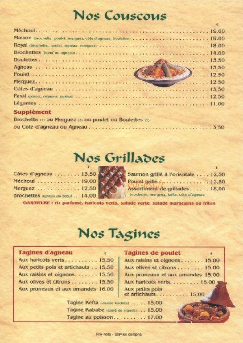 Auberge de souss — carte page 3