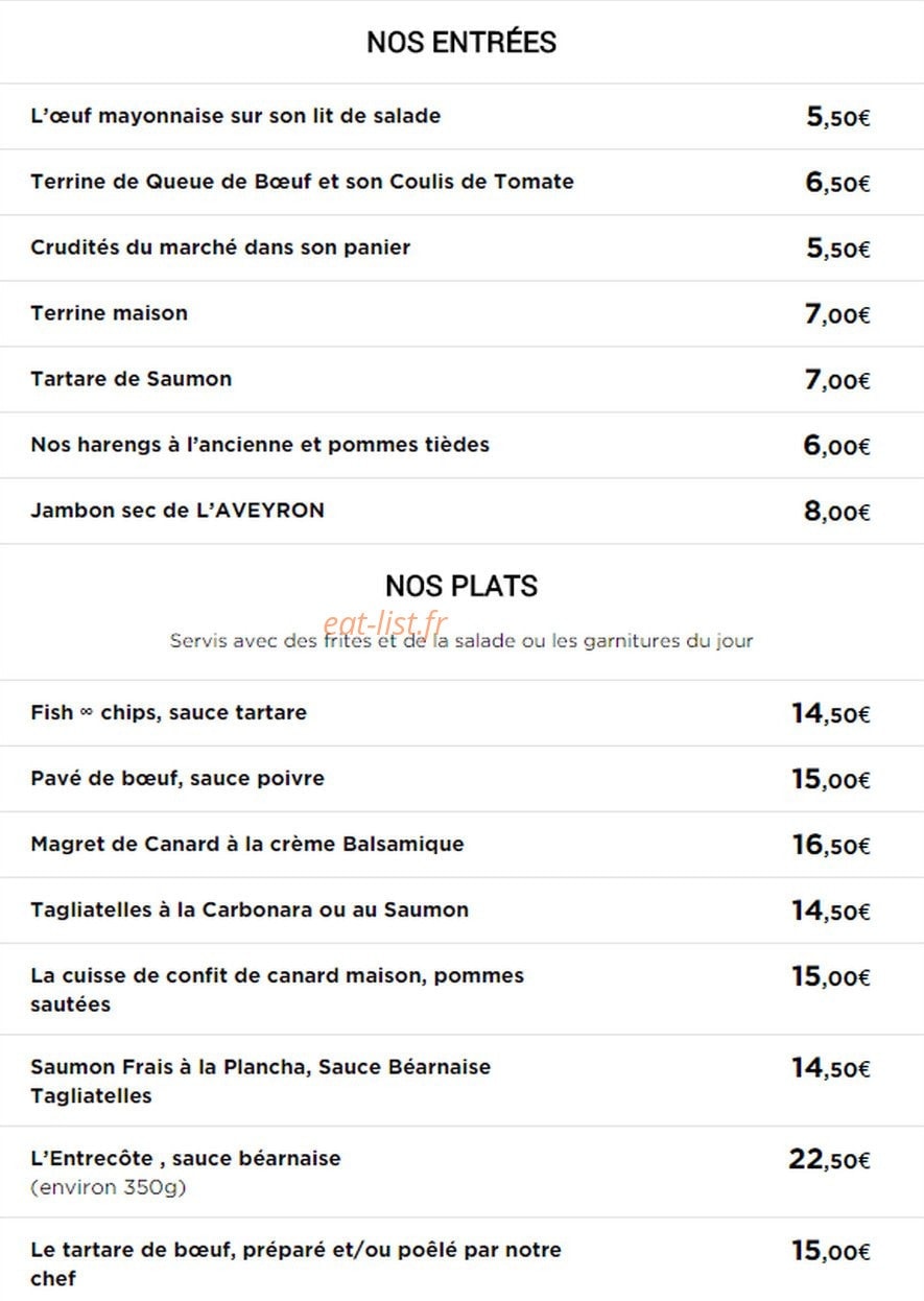 Brasserie du Patio — carte page 2