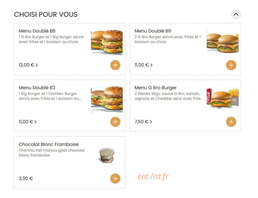 Burger Bro — carte page 1