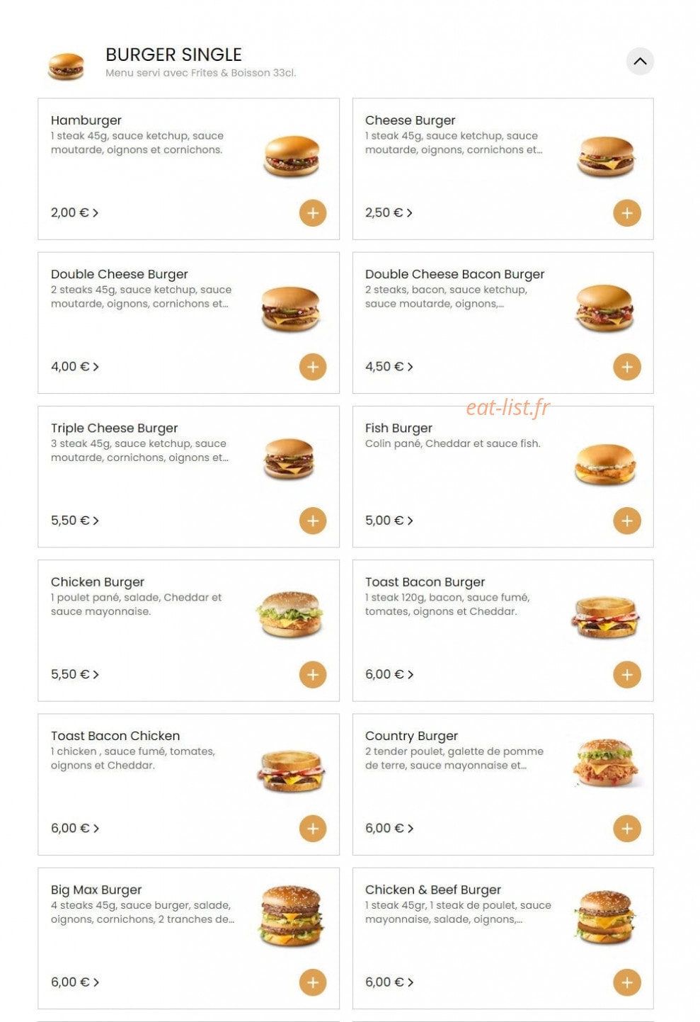 Burger Bro — carte page 2