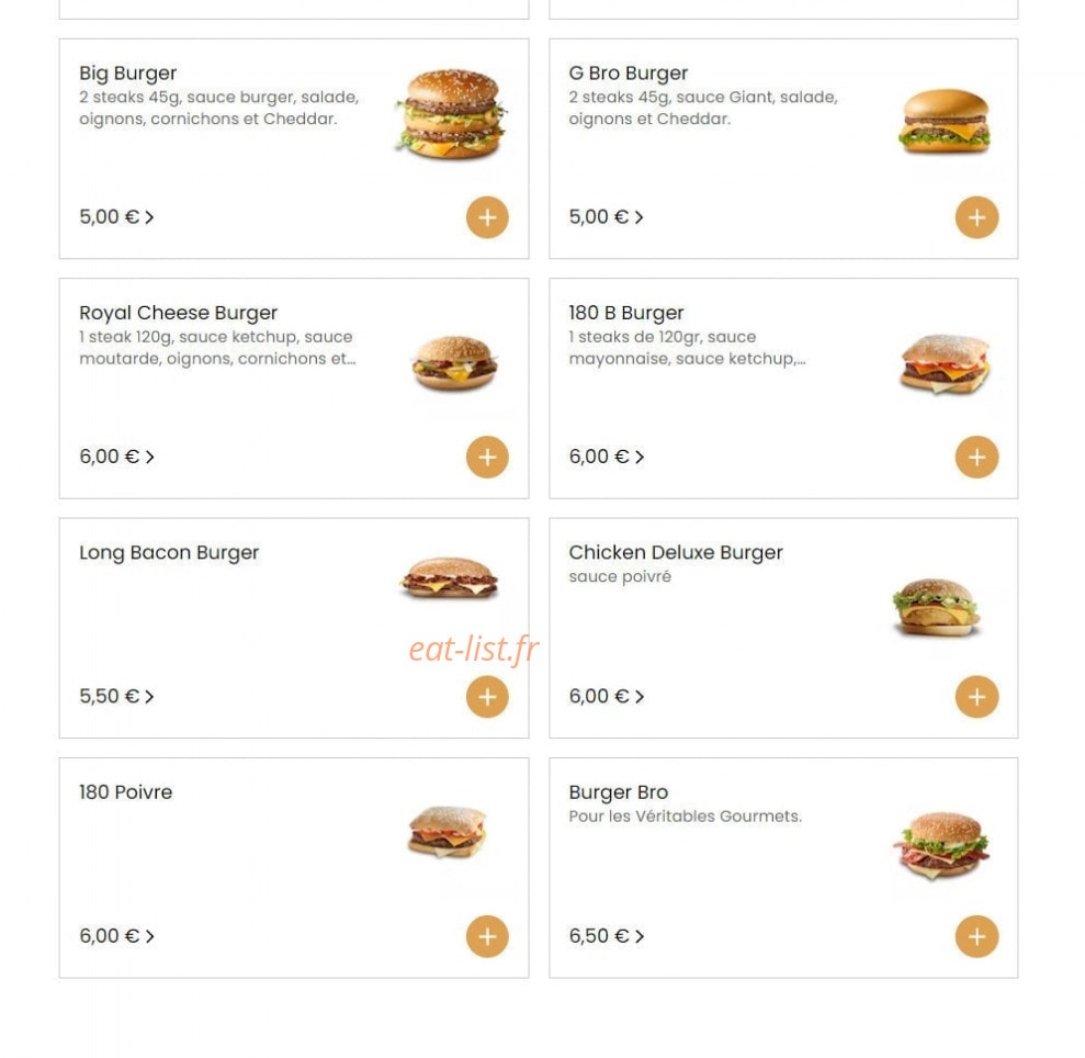 Burger Bro — carte page 3