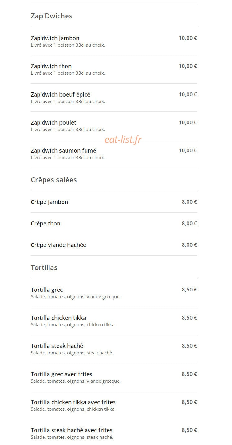 Capri Pizza — carte page 8