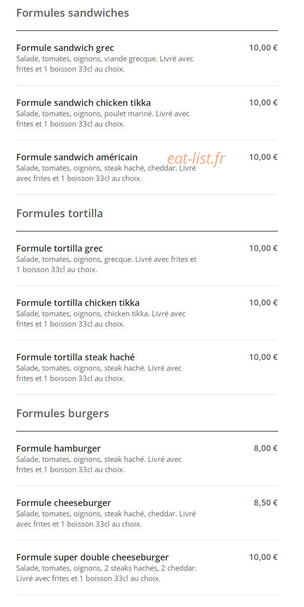 Capri Pizza — carte page 2