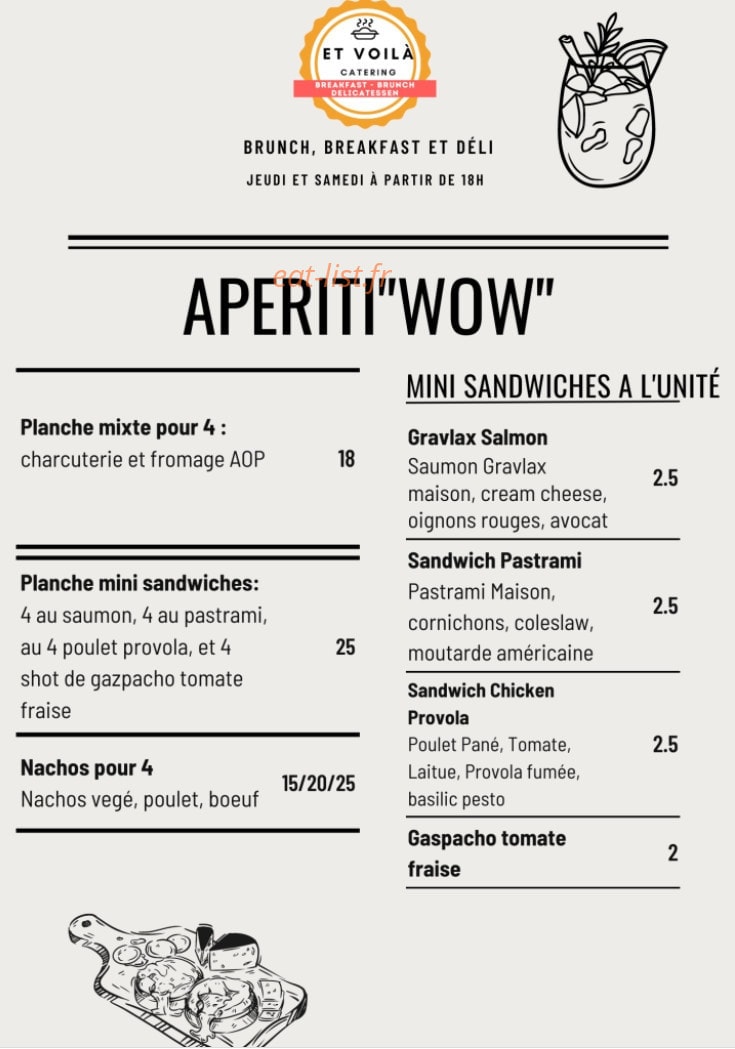 Et Voilà Café — carte page 1