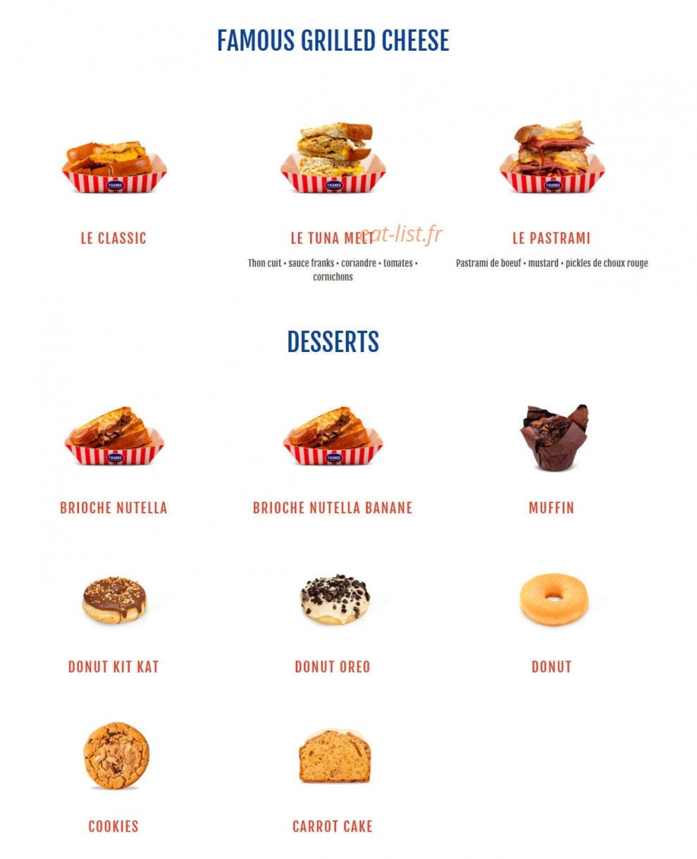 Franks Hot Dog — carte page 3