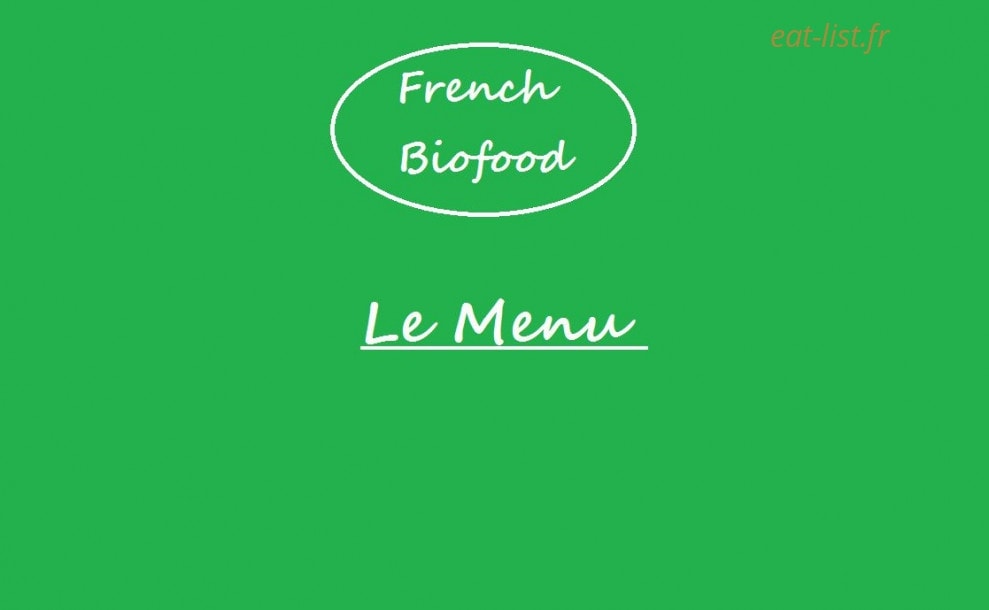 French Biofood — carte page 1