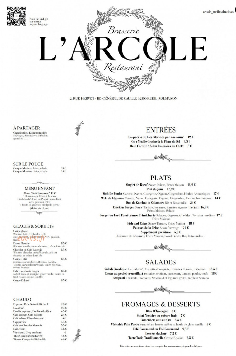 L'Arcole — carte page 1