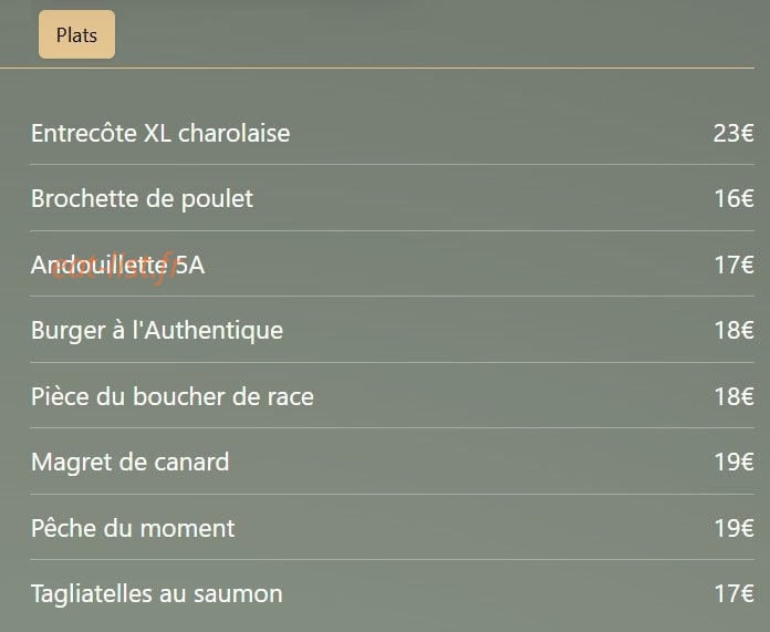 L’authentique — carte page 2