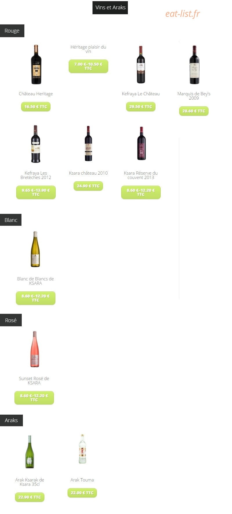 La boutique du Liban — carte page 2