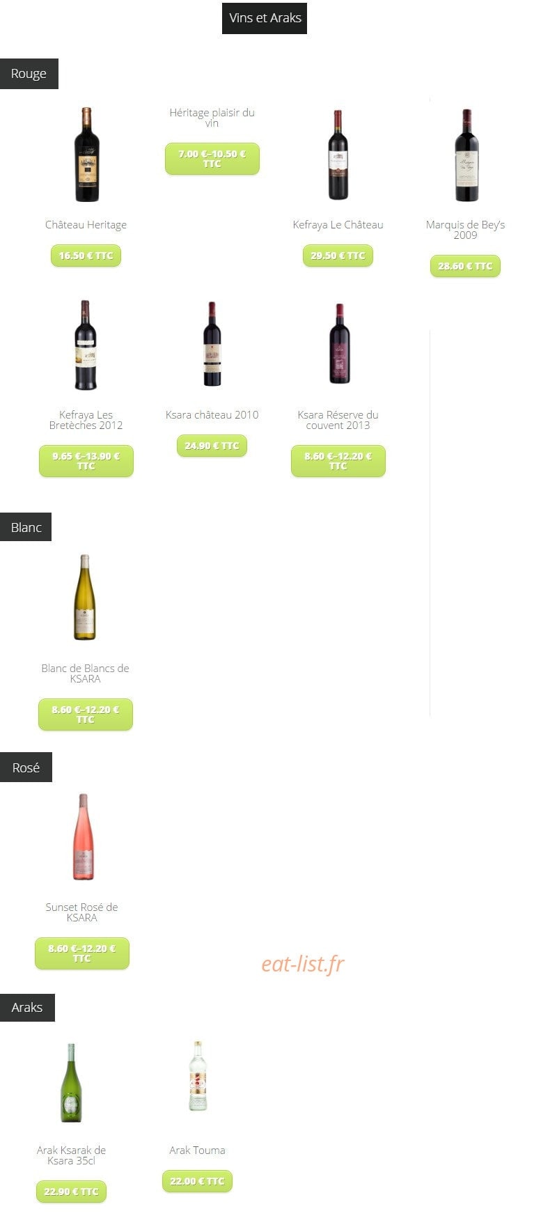 La boutique du Liban — carte page 8