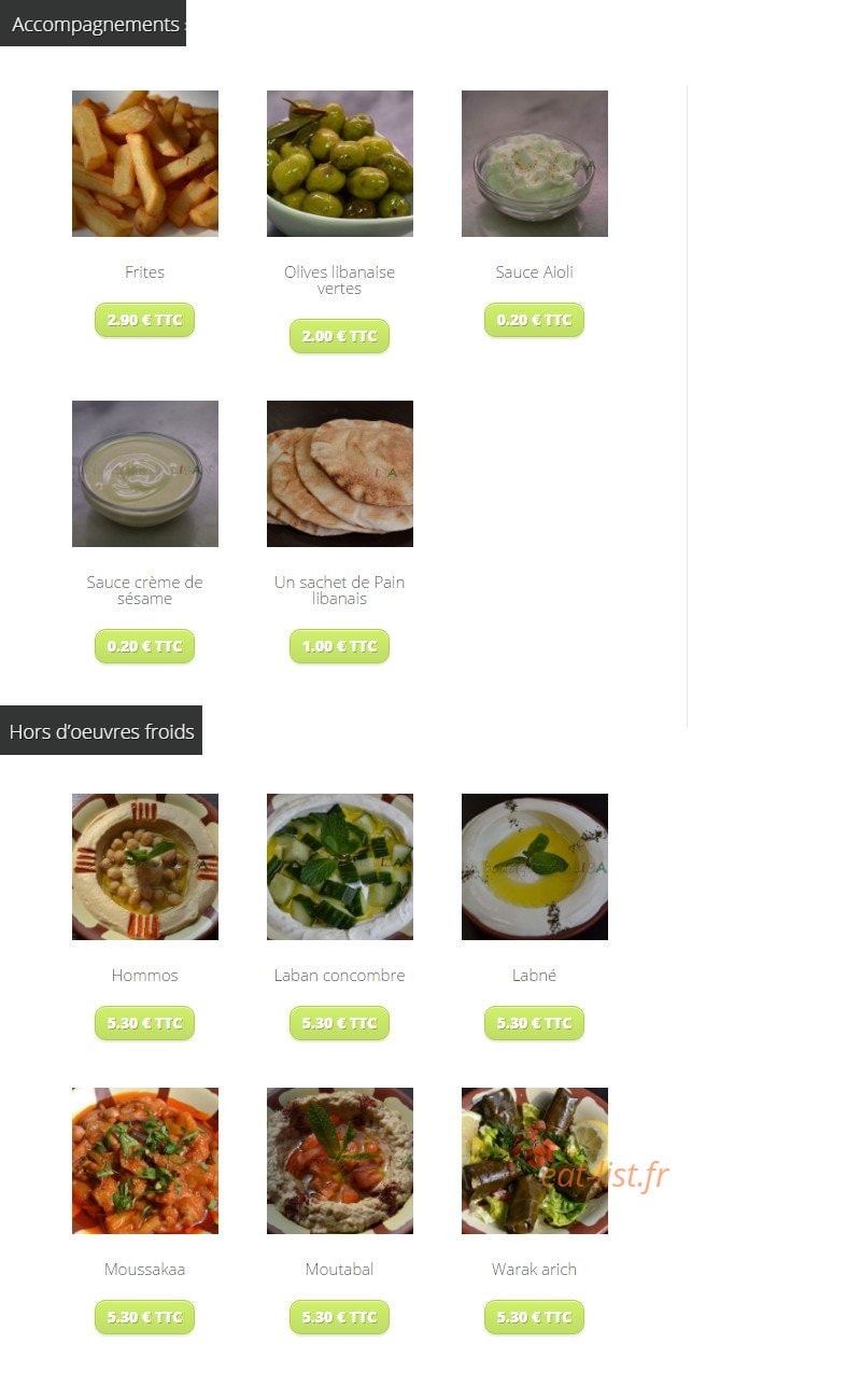 La boutique du Liban — carte page 1