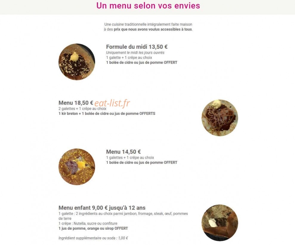 La Crêp' — carte page 1