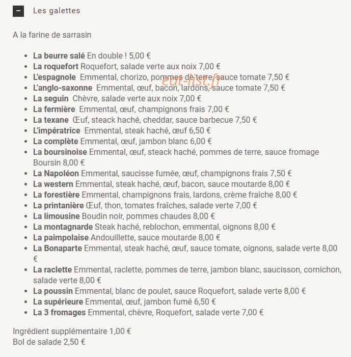 La Crêp' — carte page 2