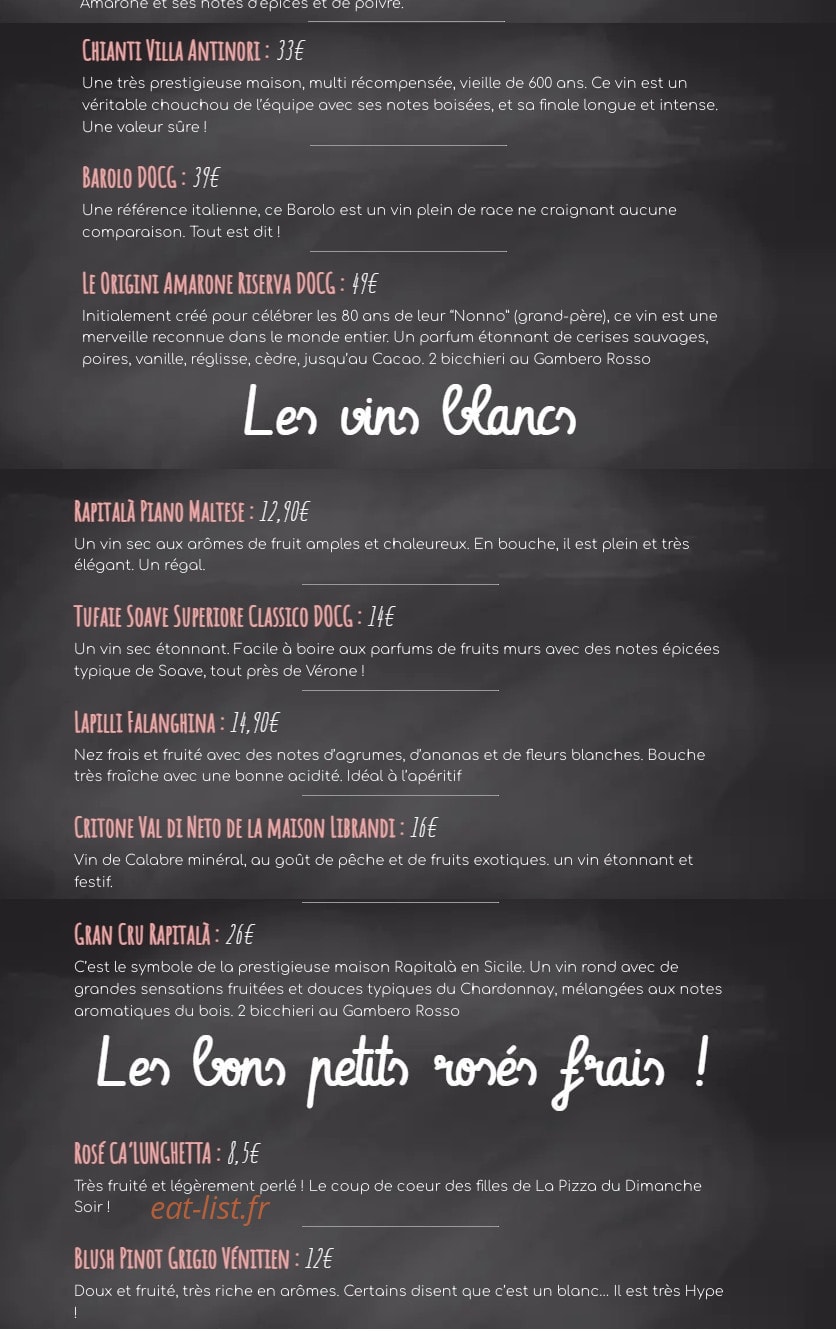 La Pizza du Dimanche Soir — carte page 7