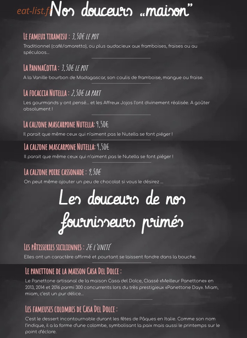 La Pizza du Dimanche Soir — carte page 5