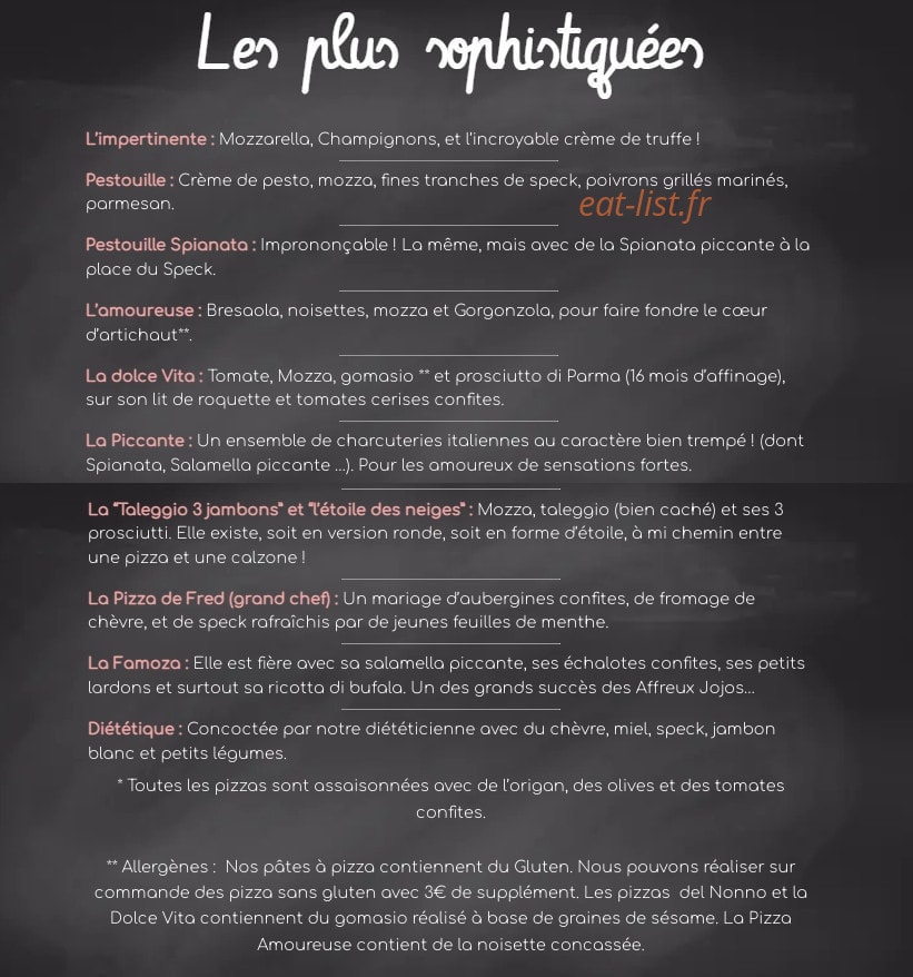 La Pizza du Dimanche Soir — carte page 2