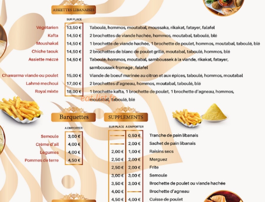 La Table Orientale — carte page 4