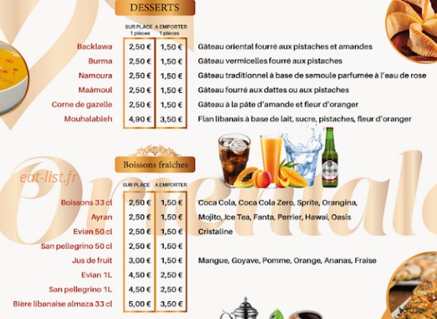 La Table Orientale — carte page 6