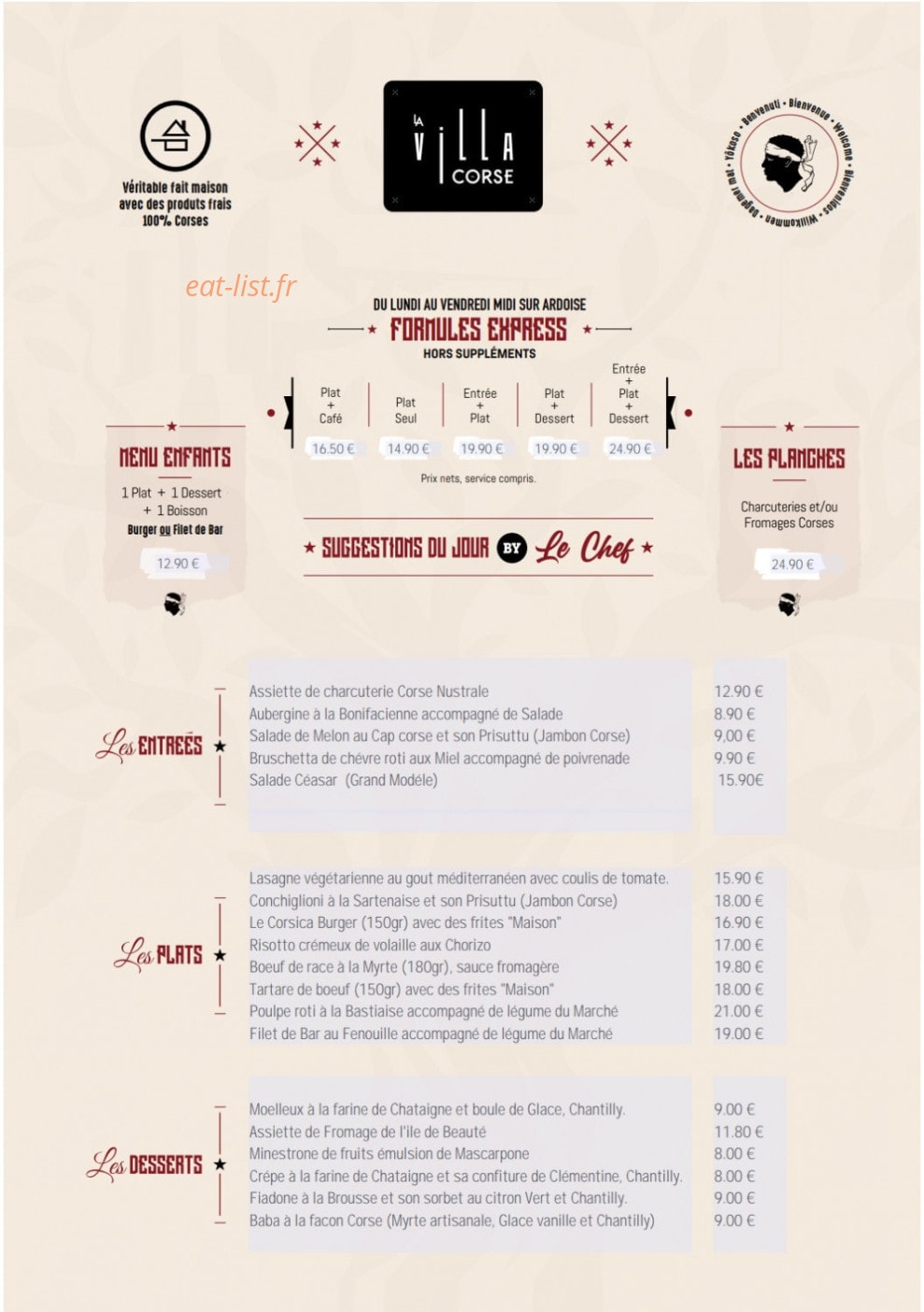 La Villa Corse — carte page 1