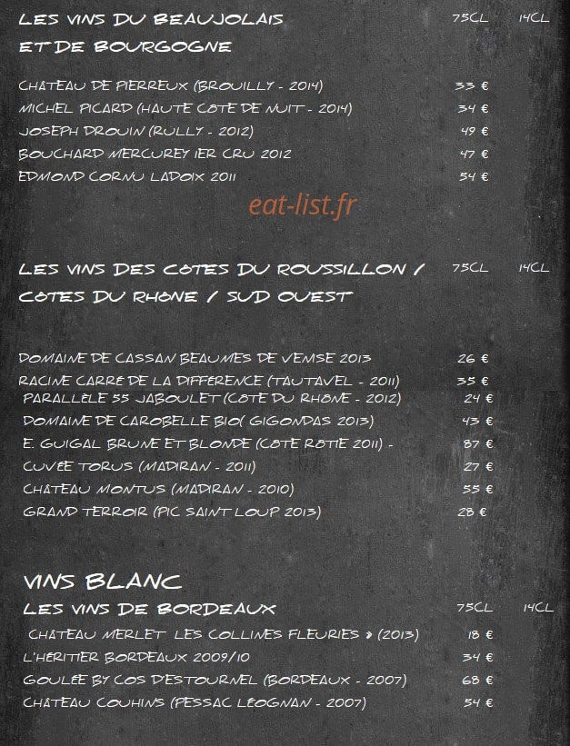 Le Bistrot Gourmand — carte page 5