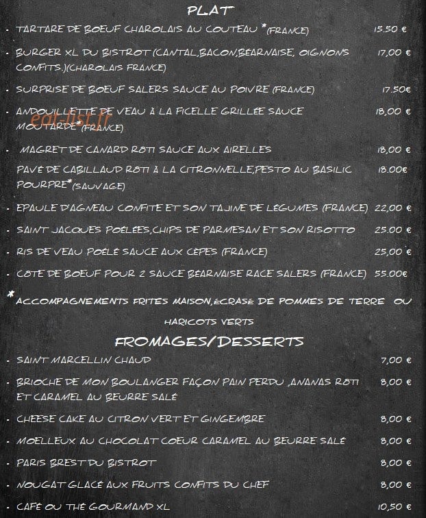 Le Bistrot Gourmand — carte page 2