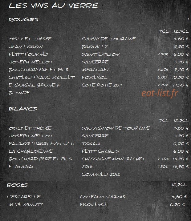 Le Bistrot Gourmand — carte page 3