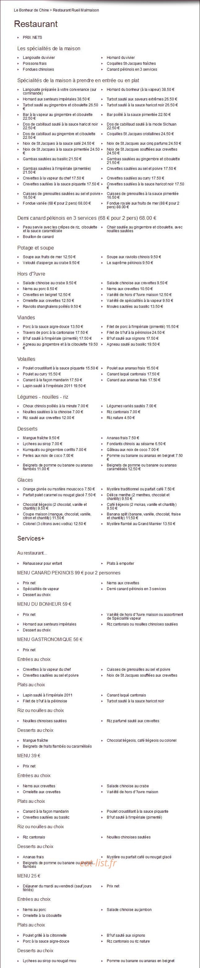 Le Bonheur de Chine — carte page 1