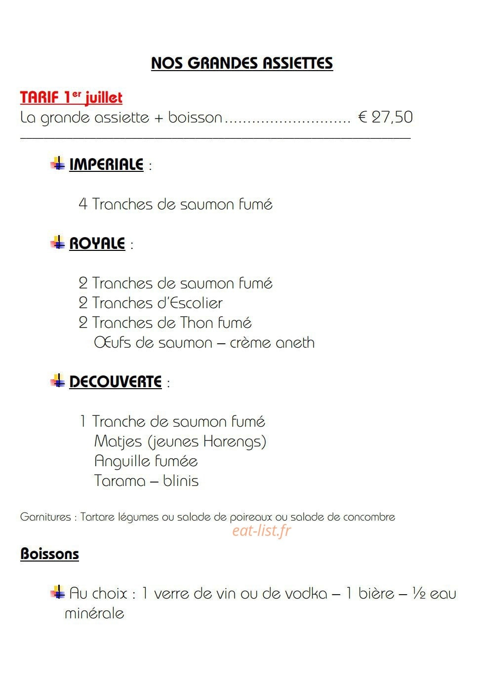 Le comptoir du saumon — carte page 2