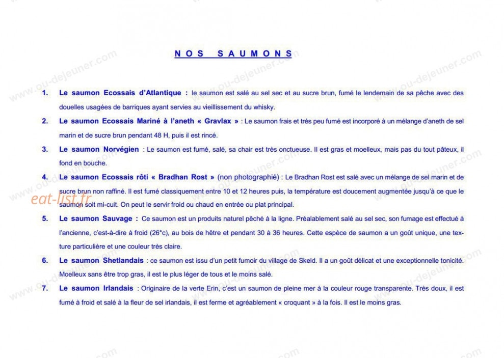 Le comptoir du saumon — carte page 4