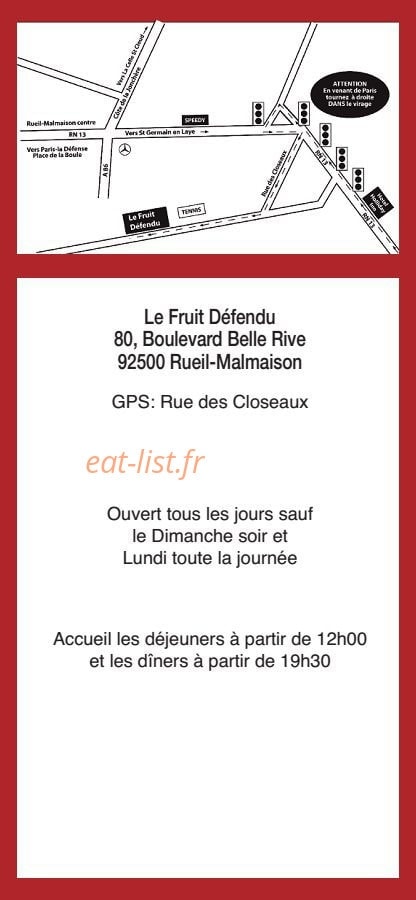Le Fruit Défendu — carte page 14