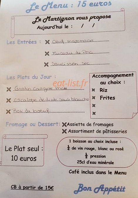 Le Martignon — carte page 1
