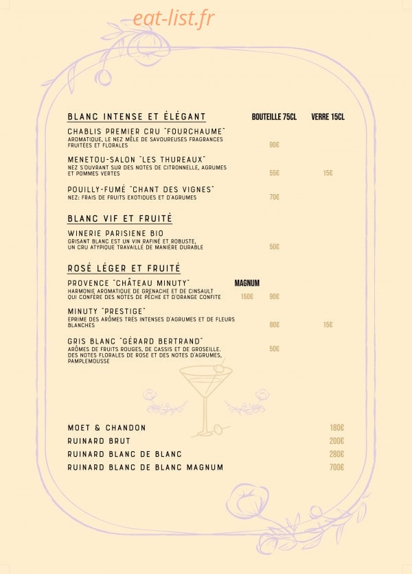 Le Pavillon Joséphine — carte page 5