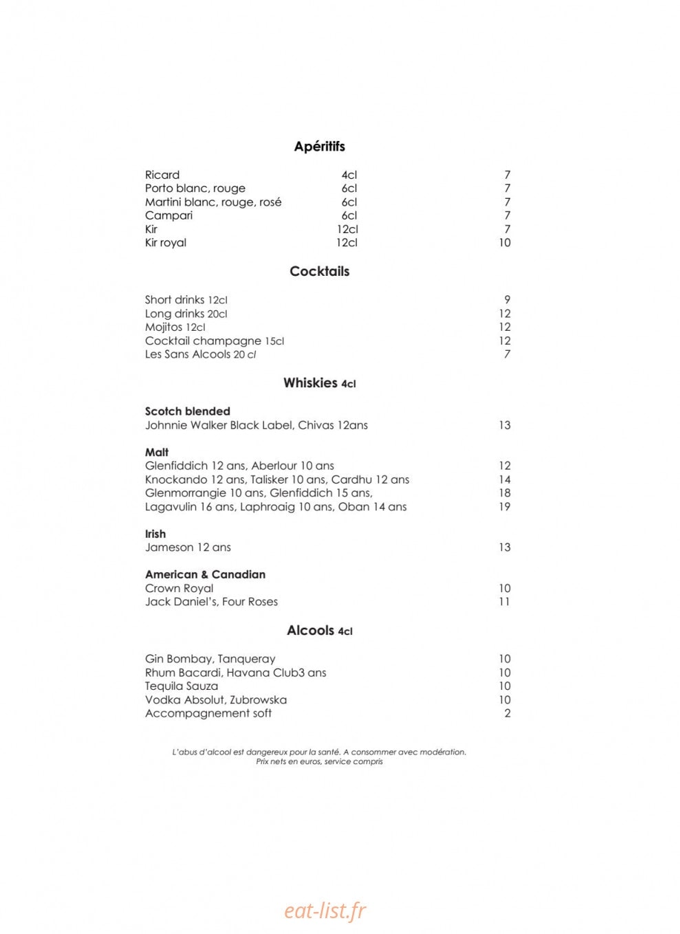 Le Relais de la Malmaison — carte page 2